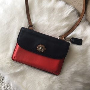 Coach Navy Blue/Red Mini Bag/Wallet